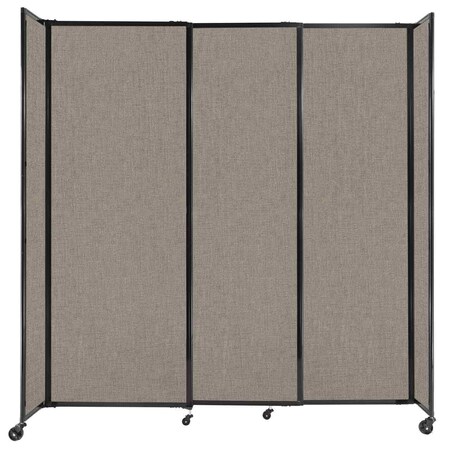 Versare StraightWall Sliding Portable Partition 7'2" x 7'6" Warm Pebble Fabric 1448611